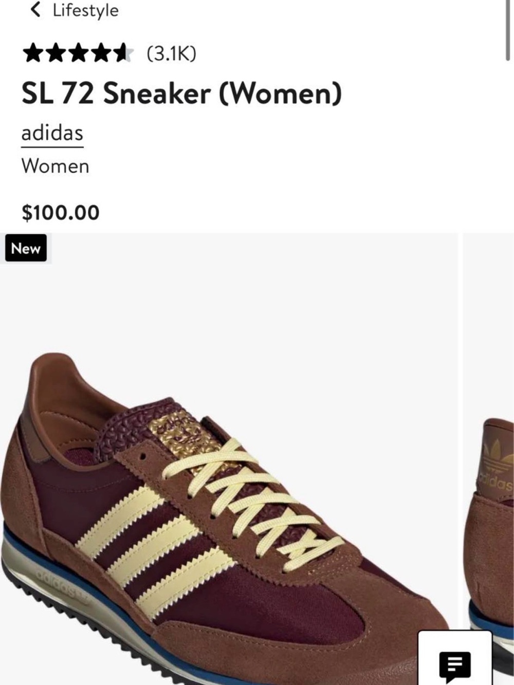 adidas SL 72 Women's Sneaker — Brown & Maroon with Cream Accents